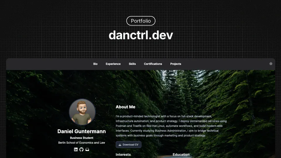 danctrl.dev – Personal Portfolio