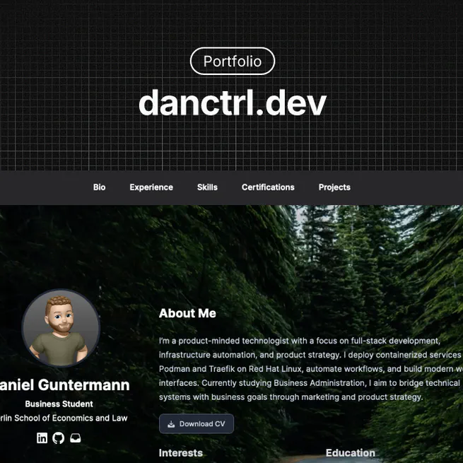 danctrl.dev – Personal Portfolio